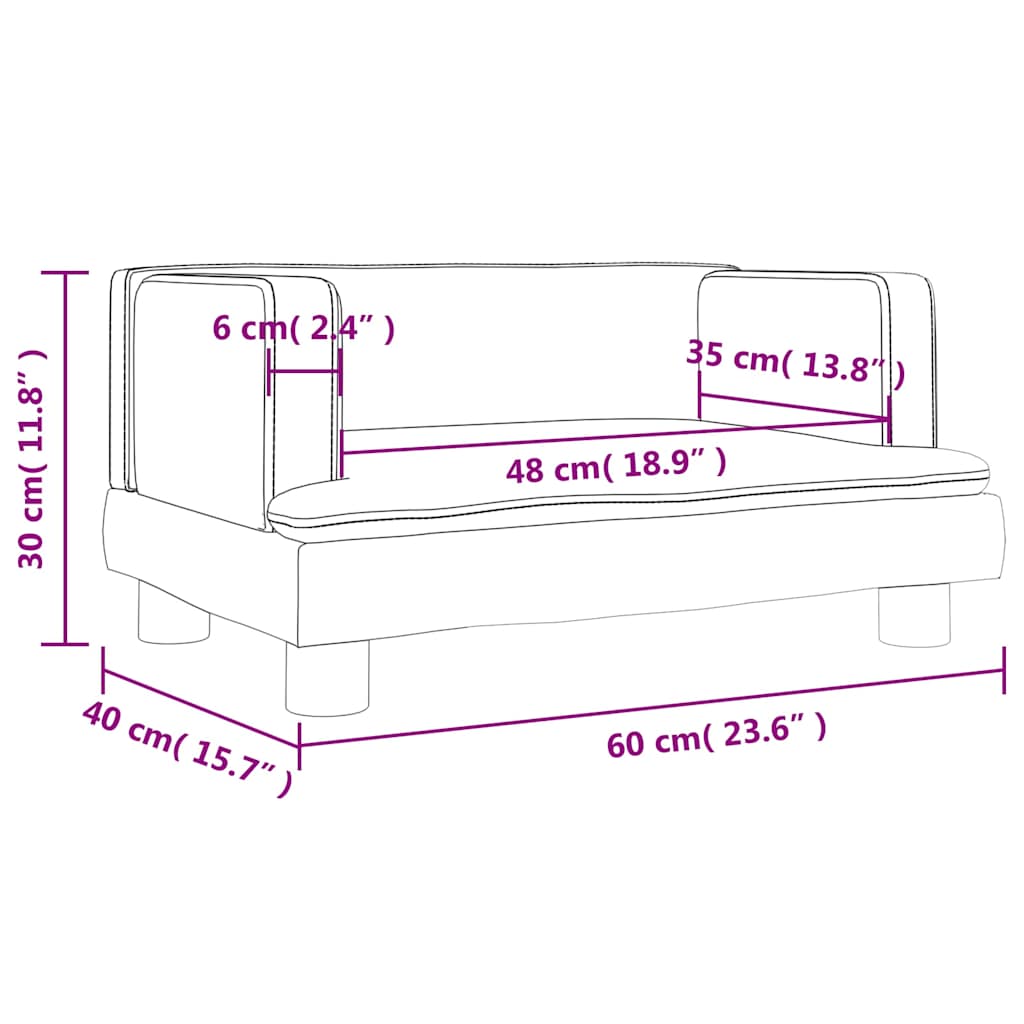 Καναπές Παιδικός Μπλε 60 x 40 x 30 εκ. από Βελούδο - Pakobazaar