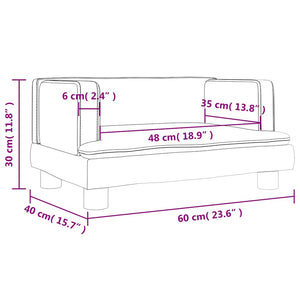 Καναπές Παιδικός Σκούρο Γκρι 60 x 40 x 30 εκ. από Βελούδο - Pakobazaar