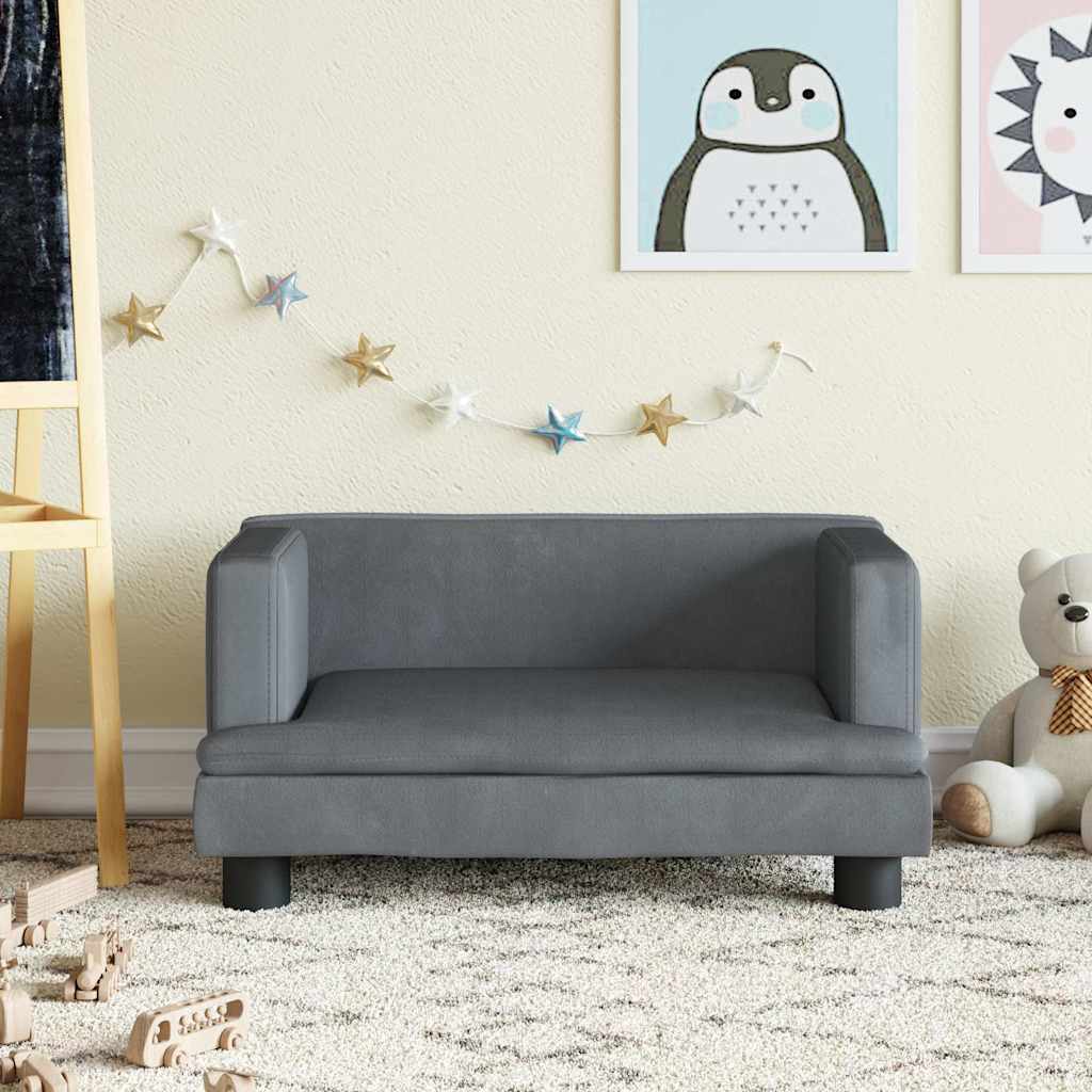 Καναπές Παιδικός Σκούρο Γκρι 60 x 40 x 30 εκ. από Βελούδο - Pakobazaar