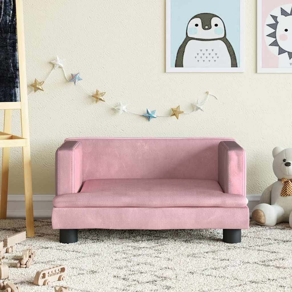 Καναπές Παιδικός Ροζ 60 x 40 x 30 εκ. από Βελούδο - Pakobazaar