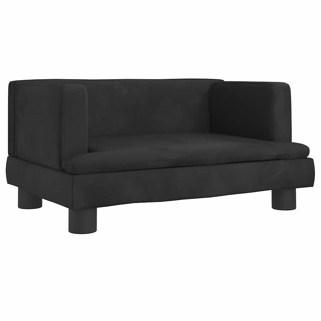 Καναπές Παιδικός Μαύρος 60 x 40 x 30 εκ. από Βελούδο - Pakobazaar