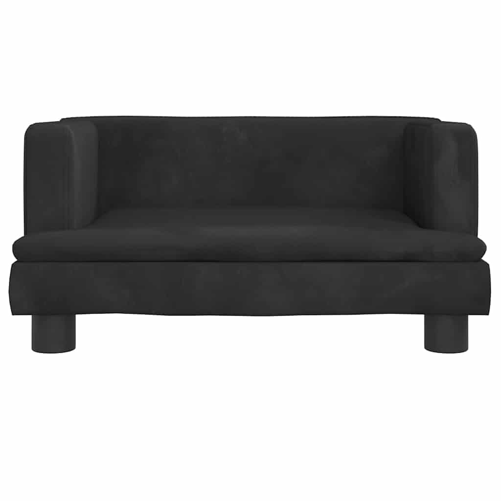Καναπές Παιδικός Μαύρος 60 x 40 x 30 εκ. από Βελούδο - Pakobazaar