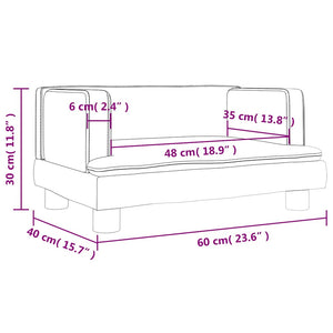 Καναπές Παιδικός Μαύρος 60 x 40 x 30 εκ. από Βελούδο - Pakobazaar