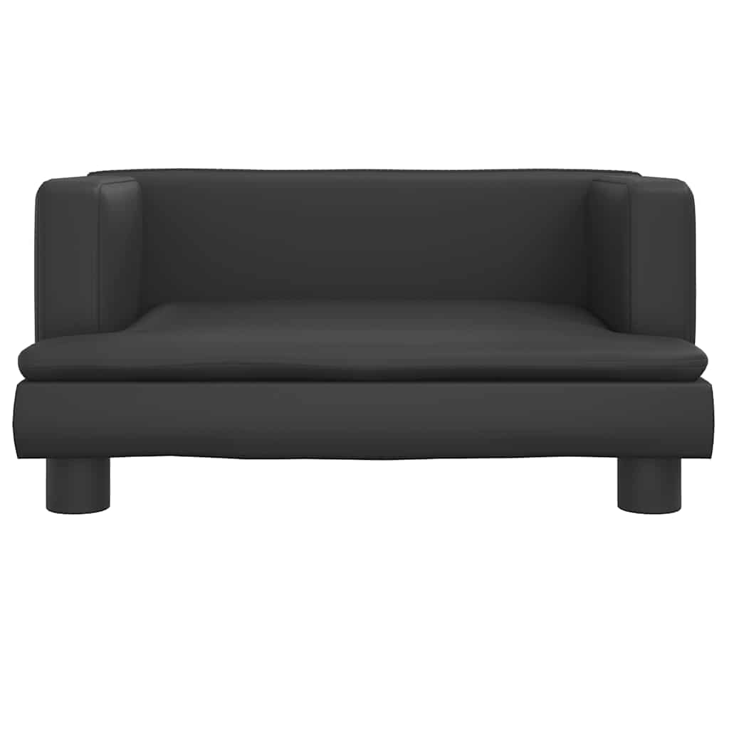 Καναπές Παιδικός Μαύρος 60 x 40 x 30 εκ. από Συνθετικό Δέρμα - Pakobazaar