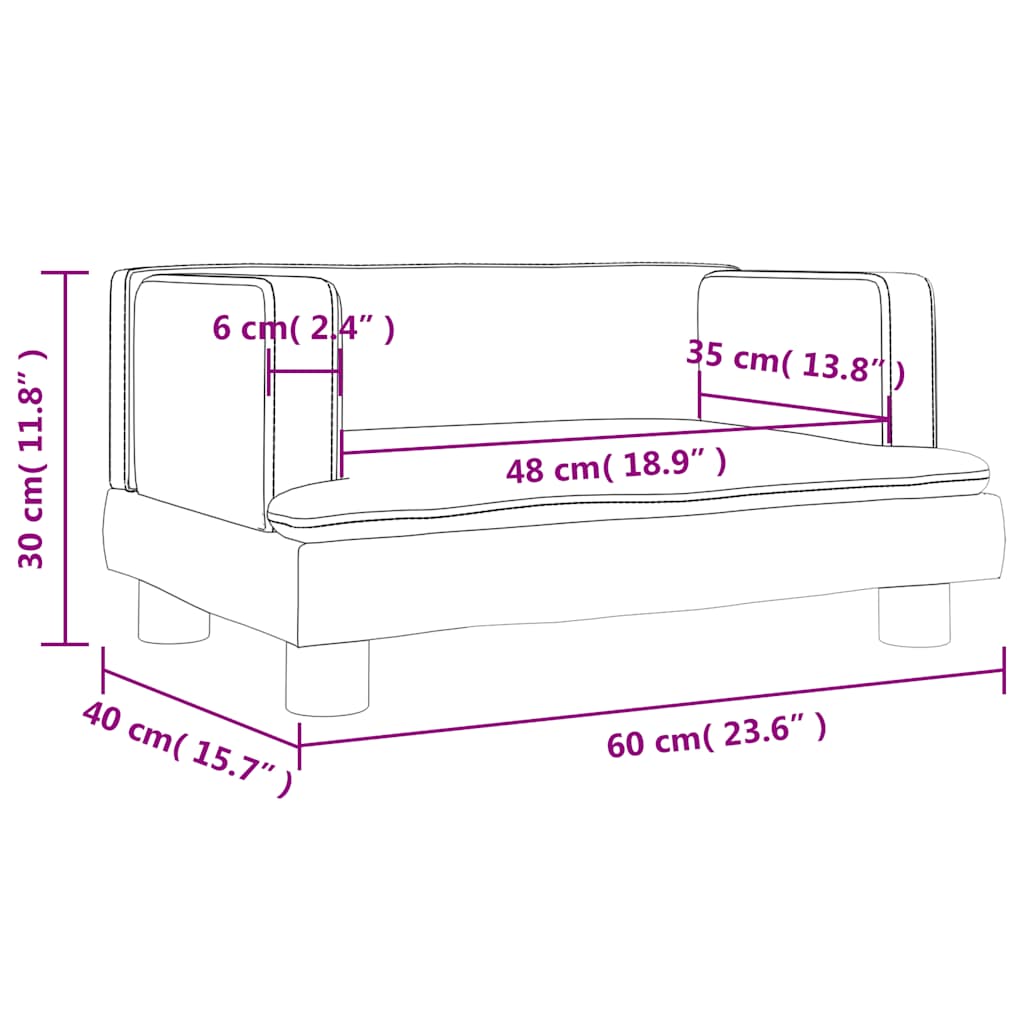 Καναπές Παιδικός Κρεμ 60 x 40 x 30 εκ. από Συνθετικό Δέρμα - Pakobazaar