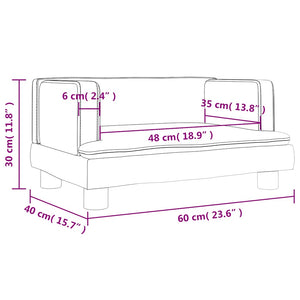 Καναπές Παιδικός Κρεμ 60 x 40 x 30 εκ. από Συνθετικό Δέρμα - Pakobazaar