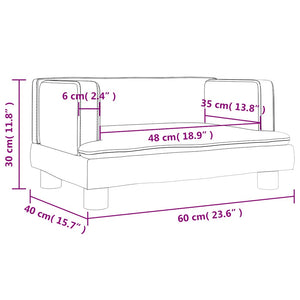 Καναπές Παιδικός Καπουτσίνο 60 x 40 x 30 εκ. από Συνθ. Δέρμα - Pakobazaar