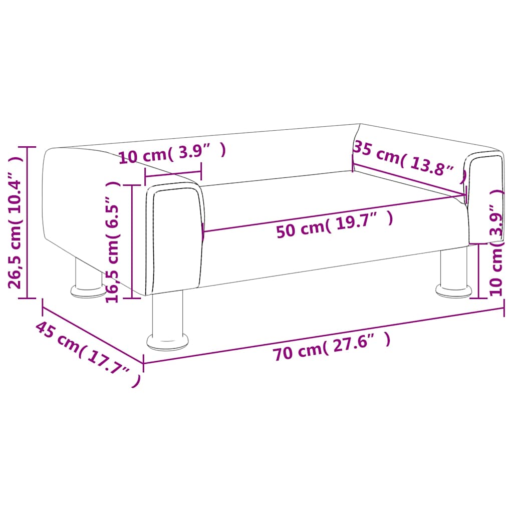Καναπές Παιδικός Σκούρο Γκρι 70 x 45 x 26,5 εκ. από Βελούδο