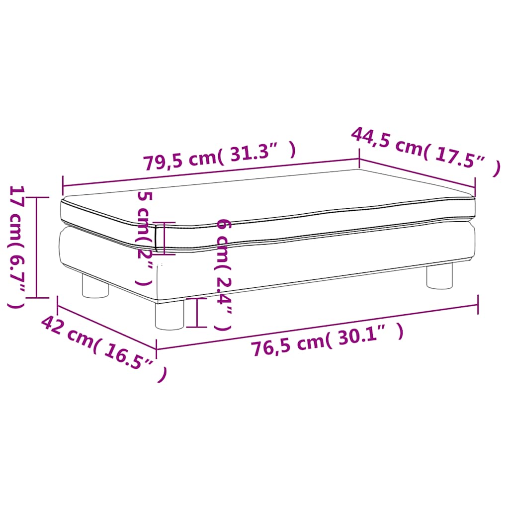 Καναπές Παιδικός με Υποπόδιο Γκρι 100 x 50 x 30 εκ. Συνθ. Δέρμα