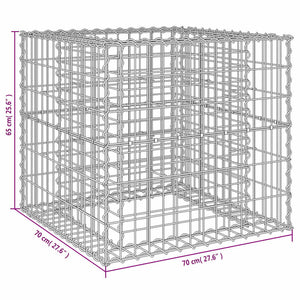 Συρματοκιβώτιο Ασημί 70 x 70 x 65 εκ. από Γαλβανισμένο Χάλυβα