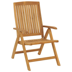 Ανακλινόμενες πτυσσόμενες καρέκλες με μαξιλάρια 2 τεμάχια από μασίφ ξύλο τικ