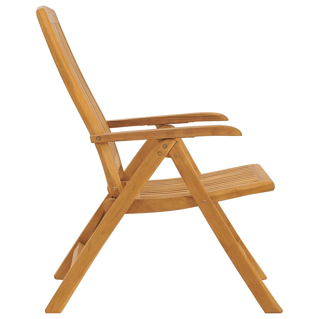 Ανακλινόμενες πτυσσόμενες καρέκλες με μαξιλάρια 2 τεμάχια από μασίφ ξύλο τικ - Pakobazaar