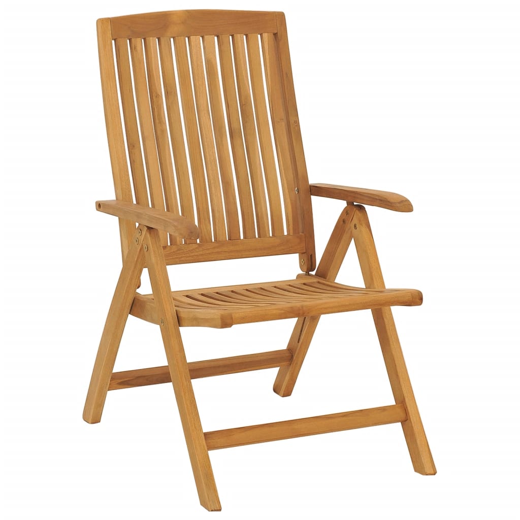 Ανακλινόμενες πτυσσόμενες καρέκλες με μαξιλάρια 4 τεμάχια από μασίφ ξύλο τικ