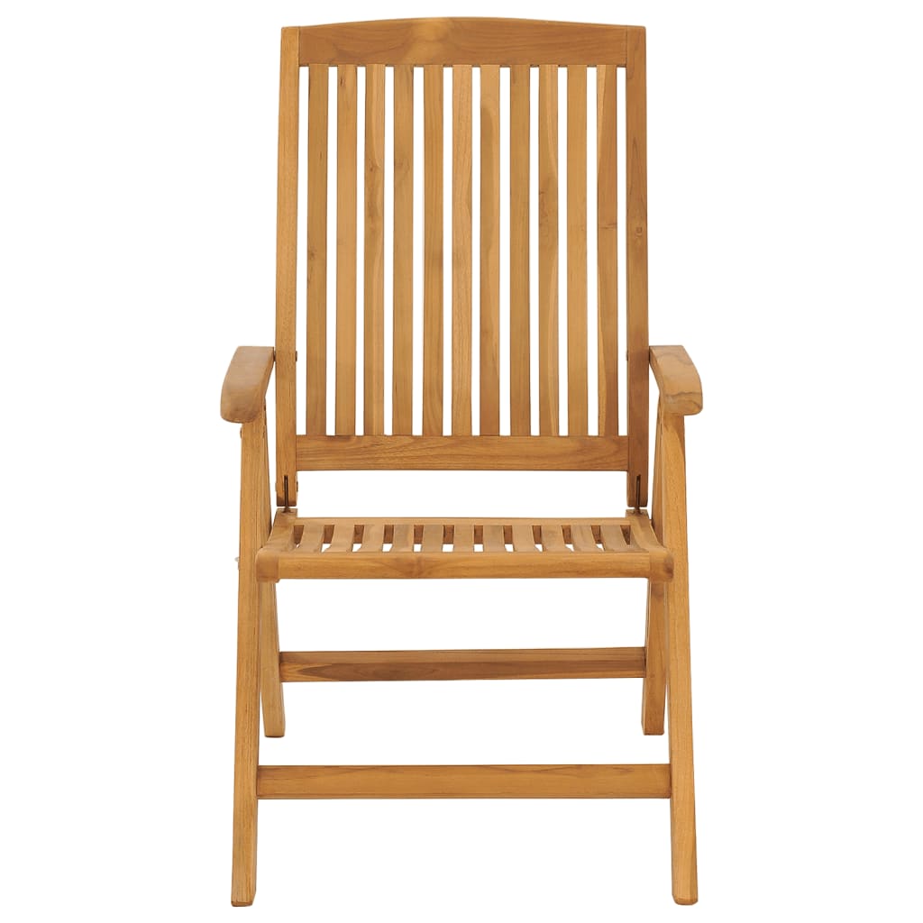 Ανακλινόμενες πτυσσόμενες καρέκλες με μαξιλάρια 8 τεμάχια από μασίφ ξύλο τικ