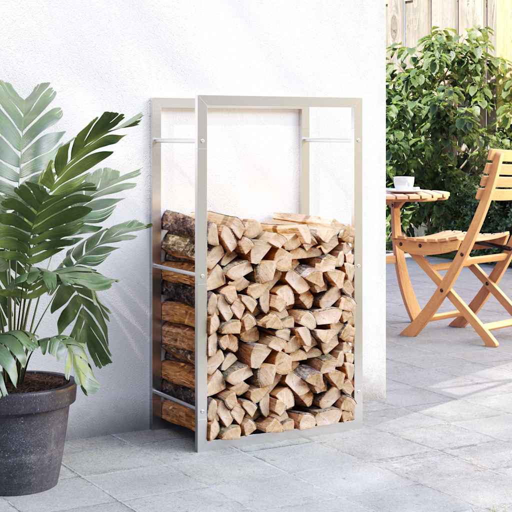 Ραφιέρα Καυσόξυλων 50x28x94 εκ. από Ανοξείδωτο ατσάλι