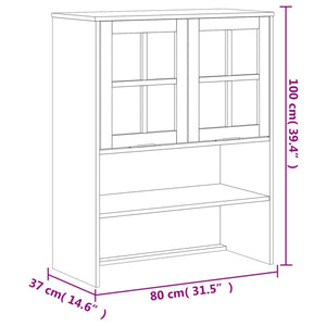 Ντουλάπι FLAM 80x40x80εκ. από Μασίφ Ξύλο Πεύκο με Γυάλινη Πόρτα