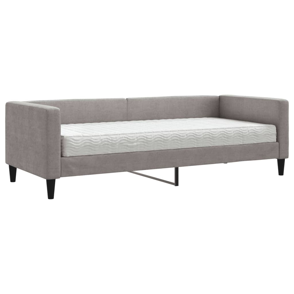 Καναπές Κρεβάτι με Στρώμα Taupe 80 x 200 εκ. Υφασμάτινο