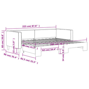 Καναπές Κρεβάτι Συρόμενος Taupe 80 x 200 εκ. Υφασμάτινος