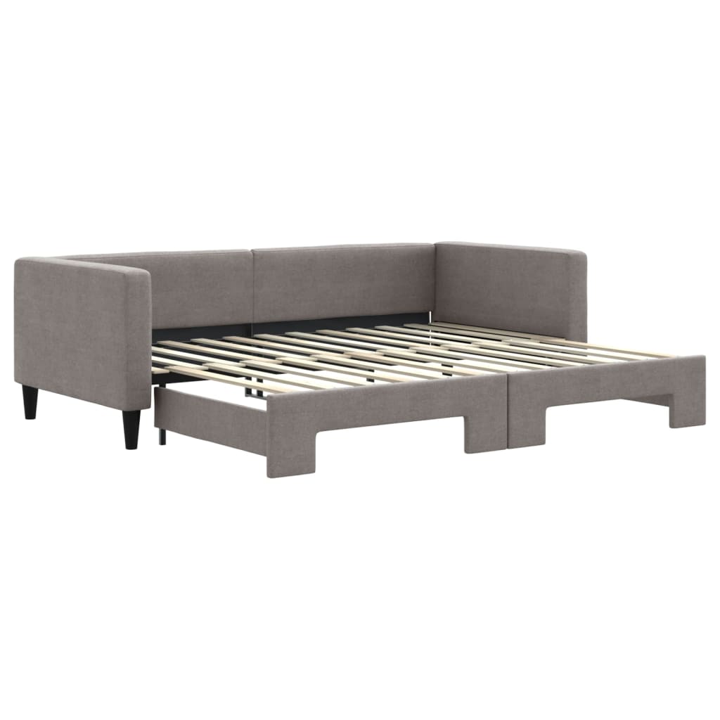 Καναπές Κρεβάτι Συρόμενος Taupe 90 x 200 εκ. Υφασμάτινος