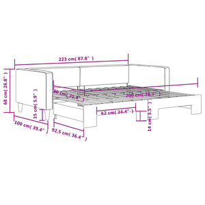 Καναπές Κρεβάτι Συρόμενος Taupe 90 x 200 εκ. Υφασμάτινος