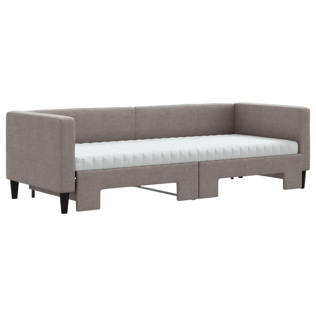 Καναπές Κρεβάτι Συρόμενος Taupe 80x200 εκ. Υφασμάτινος Στρώματα
