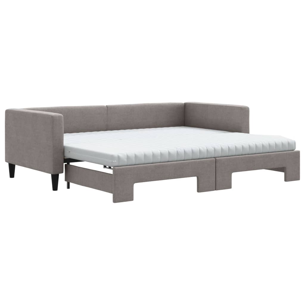 Καναπές Κρεβάτι Συρόμενος Taupe 90x200 εκ. Ύφασμα Στρώματα