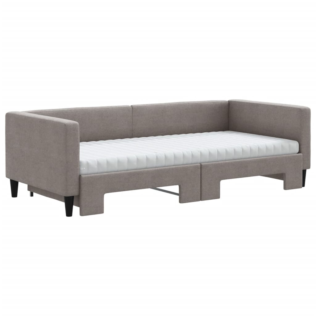 Καναπές Κρεβάτι Συρόμενος Taupe 90x200 εκ. Ύφασμα Στρώματα