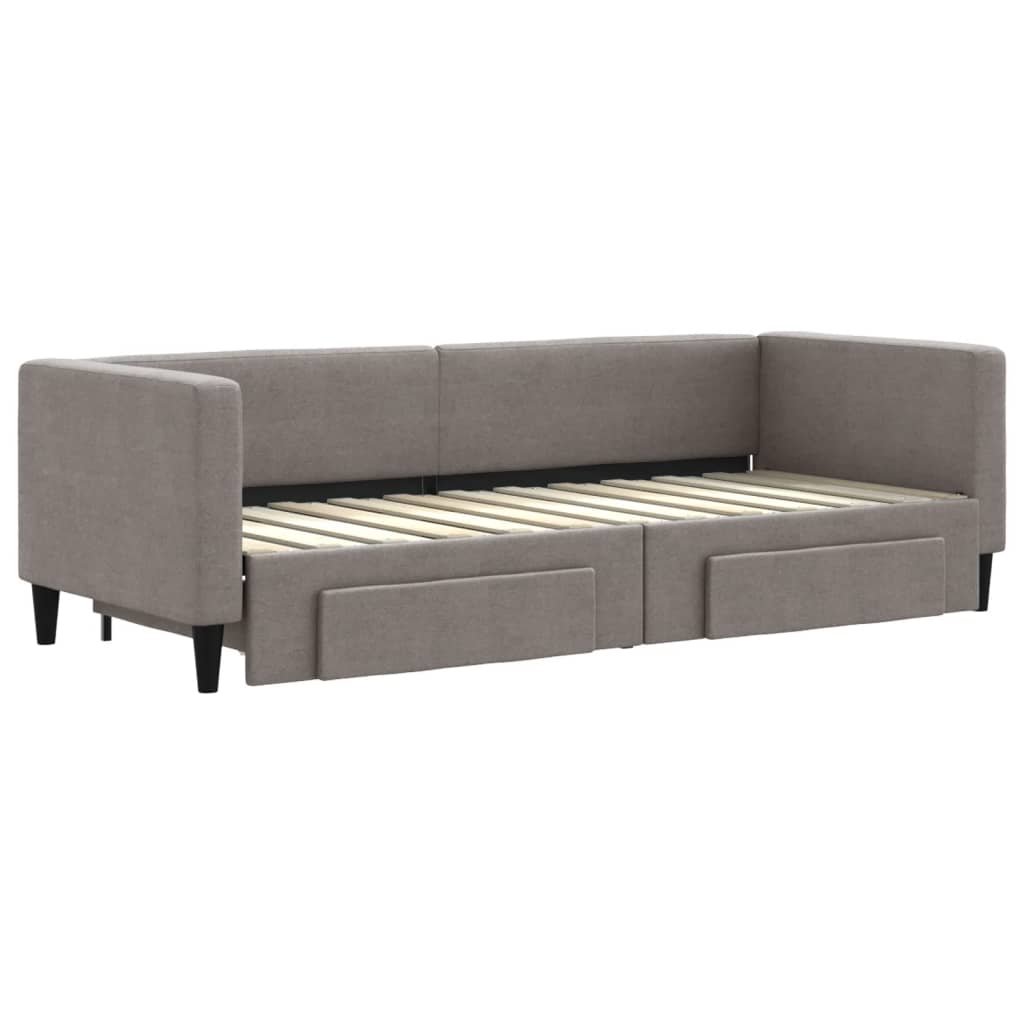 Καναπές Κρεβάτι Συρόμενος Taupe 80x200 εκ. Υφασμάτινος Συρτάρια