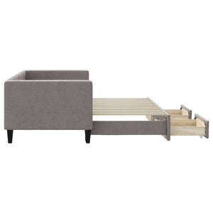 Καναπές Κρεβάτι Συρόμενος Taupe 80x200 εκ. Υφασμάτινος Συρτάρια