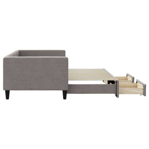 Καναπές Κρεβάτι Συρόμενος Taupe 90x200 εκ. Ύφασμα & Συρτάρια