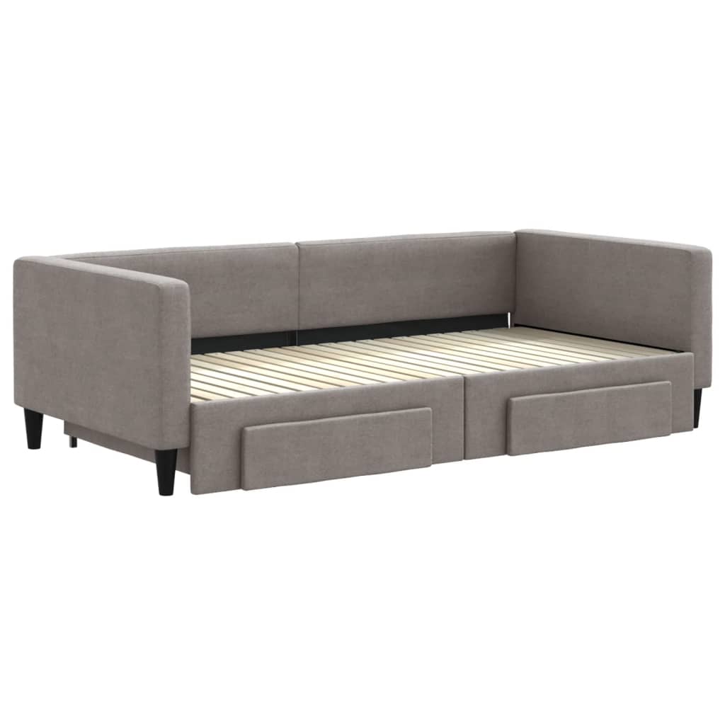 Καναπές Κρεβάτι Συρόμενος Taupe 100x200εκ. Υφασμάτινος Συρτάρια