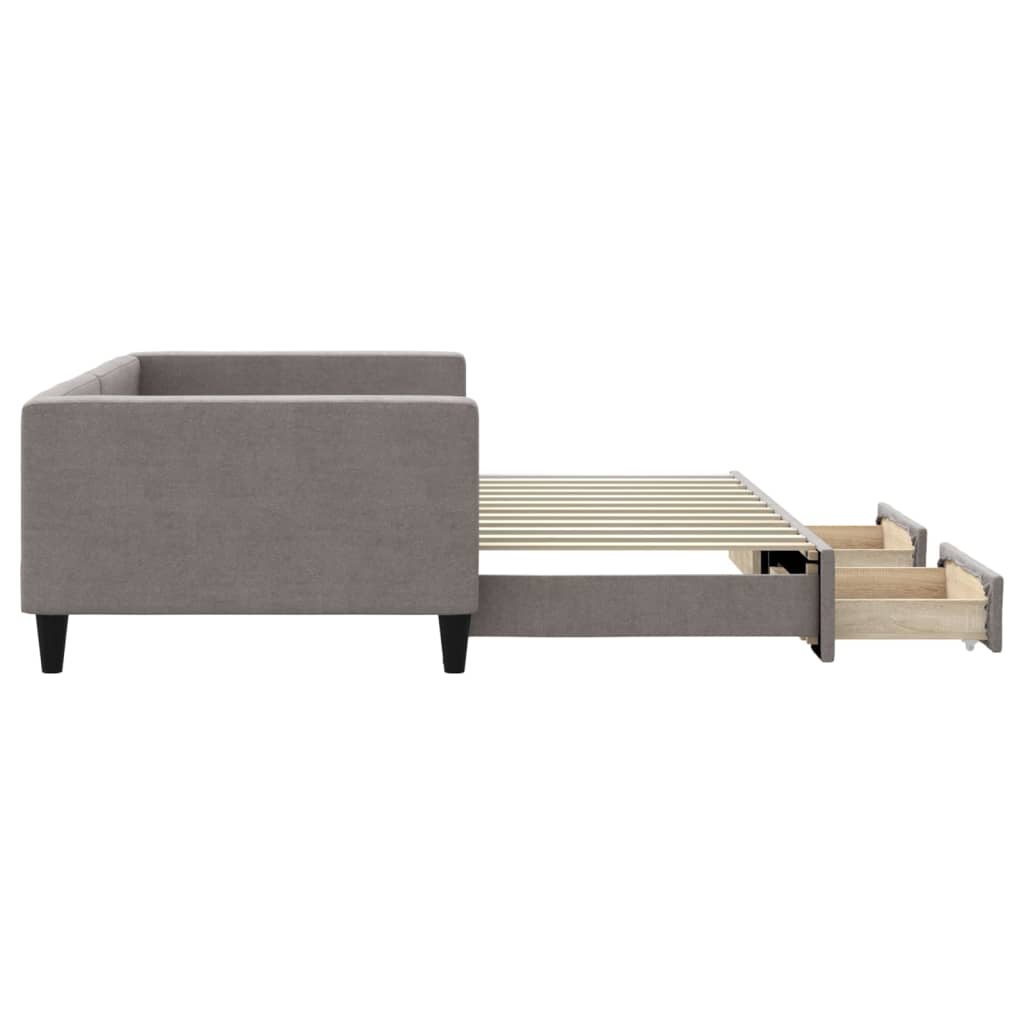 Καναπές Κρεβάτι Συρόμενος Taupe 100x200εκ. Υφασμάτινος Συρτάρια