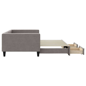 Καναπές Κρεβάτι Συρόμενος Taupe 100x200εκ. Υφασμάτινος Συρτάρια