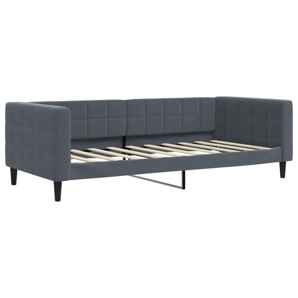 Κρεβάτι ημέρας με στρώμα σκούρο γκρι 90x190 cm Βελούδο