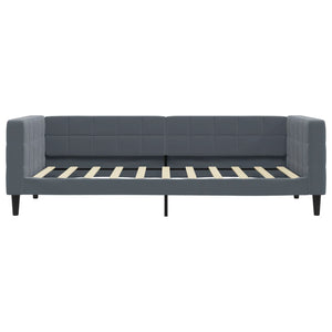 Κρεβάτι ημέρας με στρώμα σκούρο γκρι 90x190 cm Βελούδο