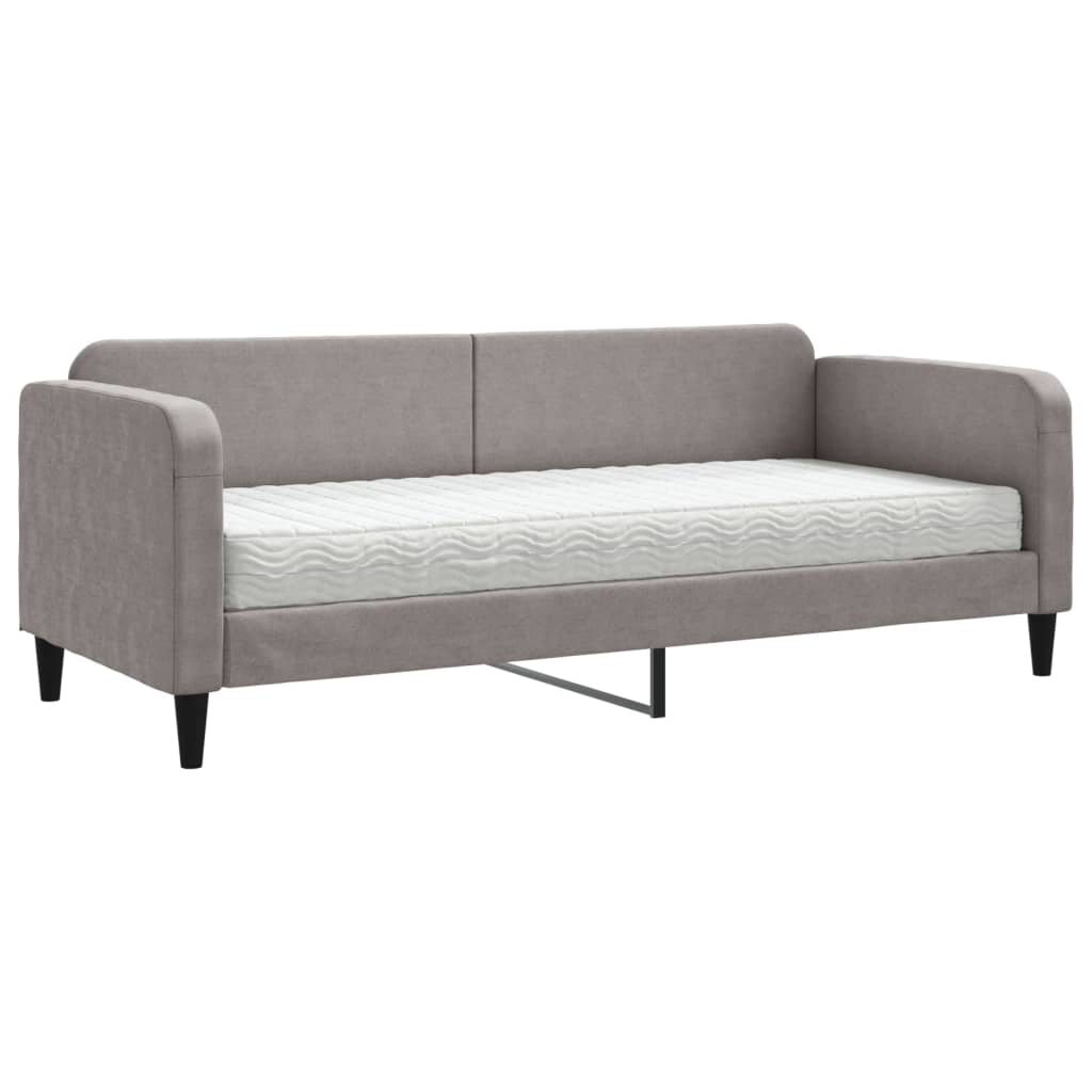 Καναπές Κρεβάτι με Στρώμα Taupe 80 x 200 εκ. Υφασμάτινο - Pakobazaar