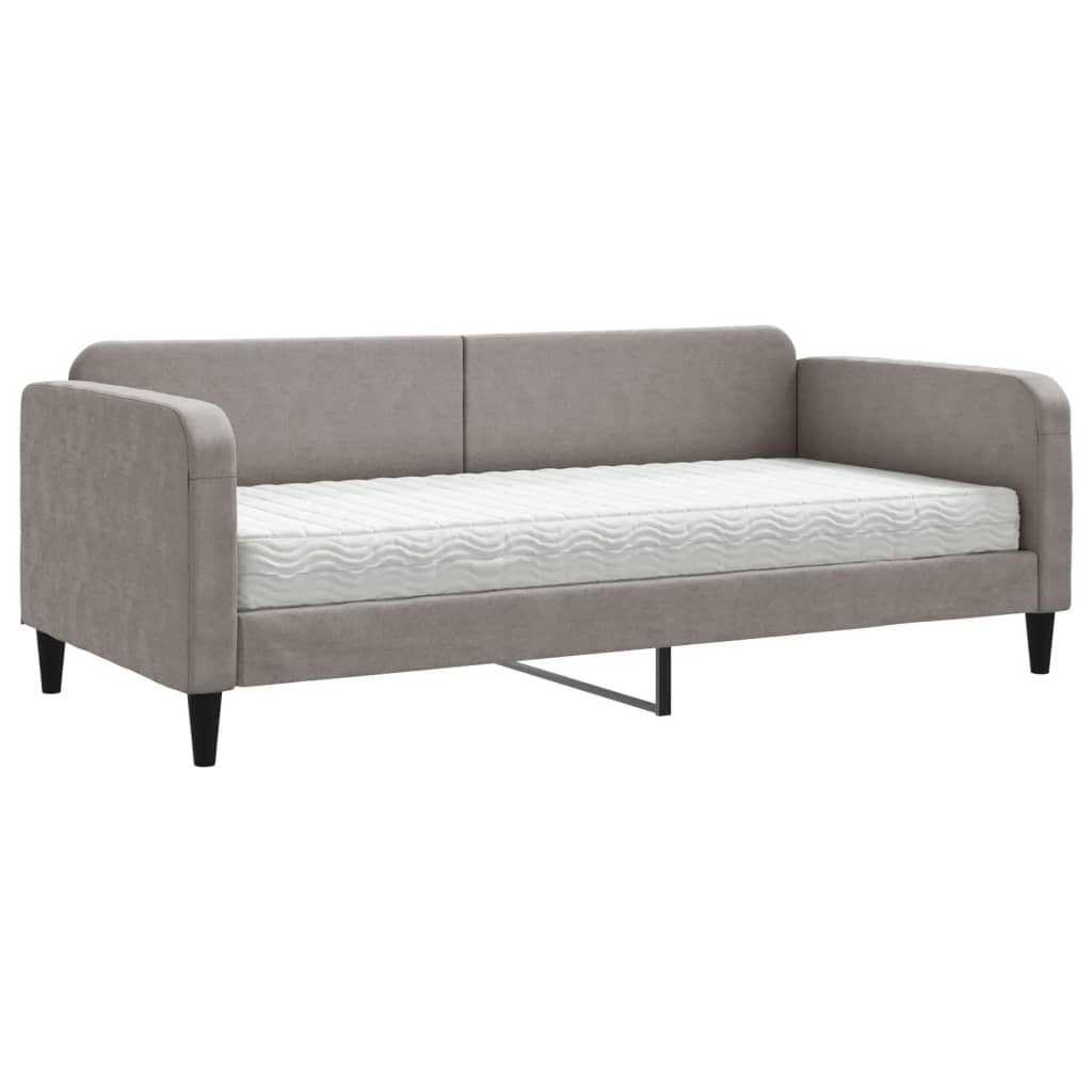 Καναπές Κρεβάτι με Στρώμα Taupe 90 x 200 εκ. Υφασμάτινο