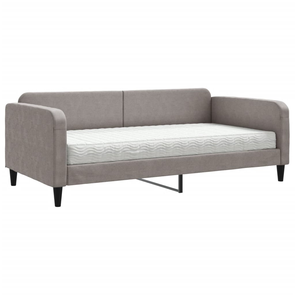 Καναπές Κρεβάτι με Στρώμα Taupe 100 x 200 εκ. Υφασμάτινο