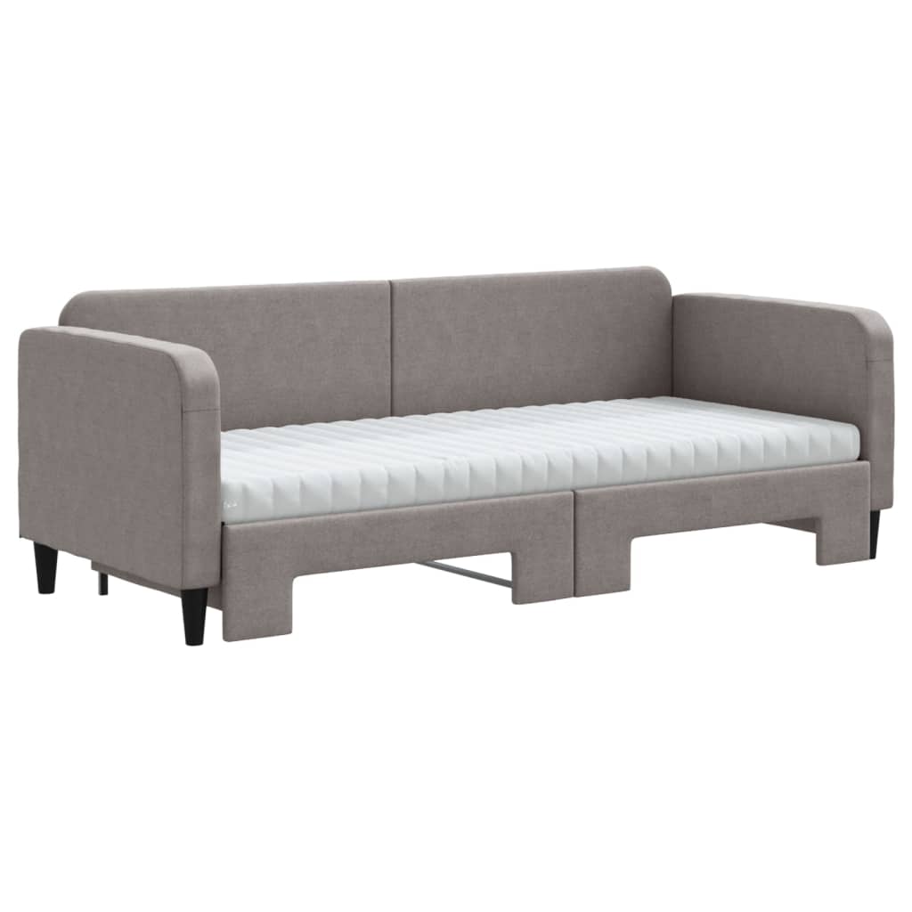 Καναπές Κρεβάτι Συρόμενος Taupe 80x200 εκ. Υφασμάτινος Στρώματα
