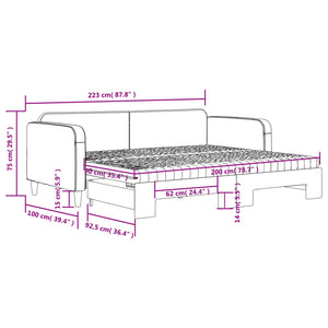Καναπές Κρεβάτι Συρόμενος Αν. Γκρι 90x200εκ Ύφασμα Στρώματα - Pakobazaar