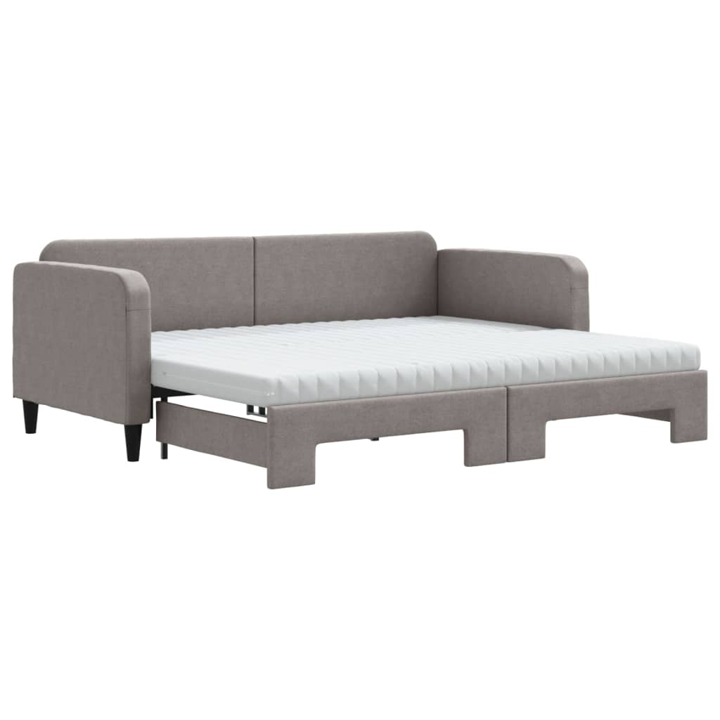 Καναπές Κρεβάτι Συρόμενος Taupe 90x200 εκ. Ύφασμα Στρώματα