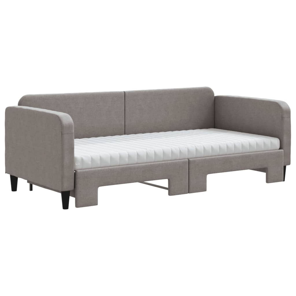 Καναπές Κρεβάτι Συρόμενος Taupe 90x200 εκ. Ύφασμα Στρώματα