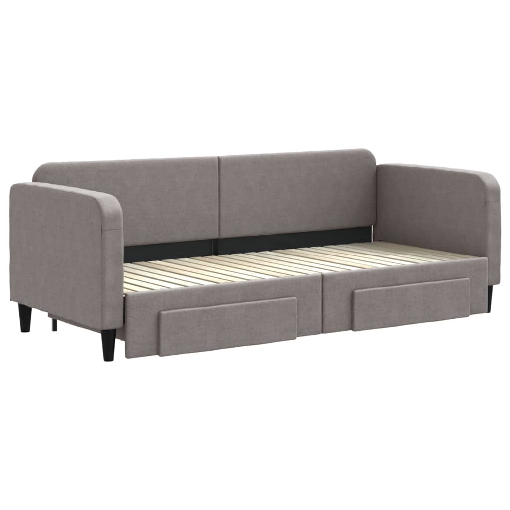 Καναπές Κρεβάτι Συρόμενος Taupe 80x200 εκ. Υφασμάτινος Συρτάρια