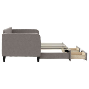 Καναπές Κρεβάτι Συρόμενος Taupe 80x200 εκ. Υφασμάτινος Συρτάρια