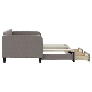 Καναπές Κρεβάτι Συρόμενος Taupe 90x200 εκ. Ύφασμα & Συρτάρια