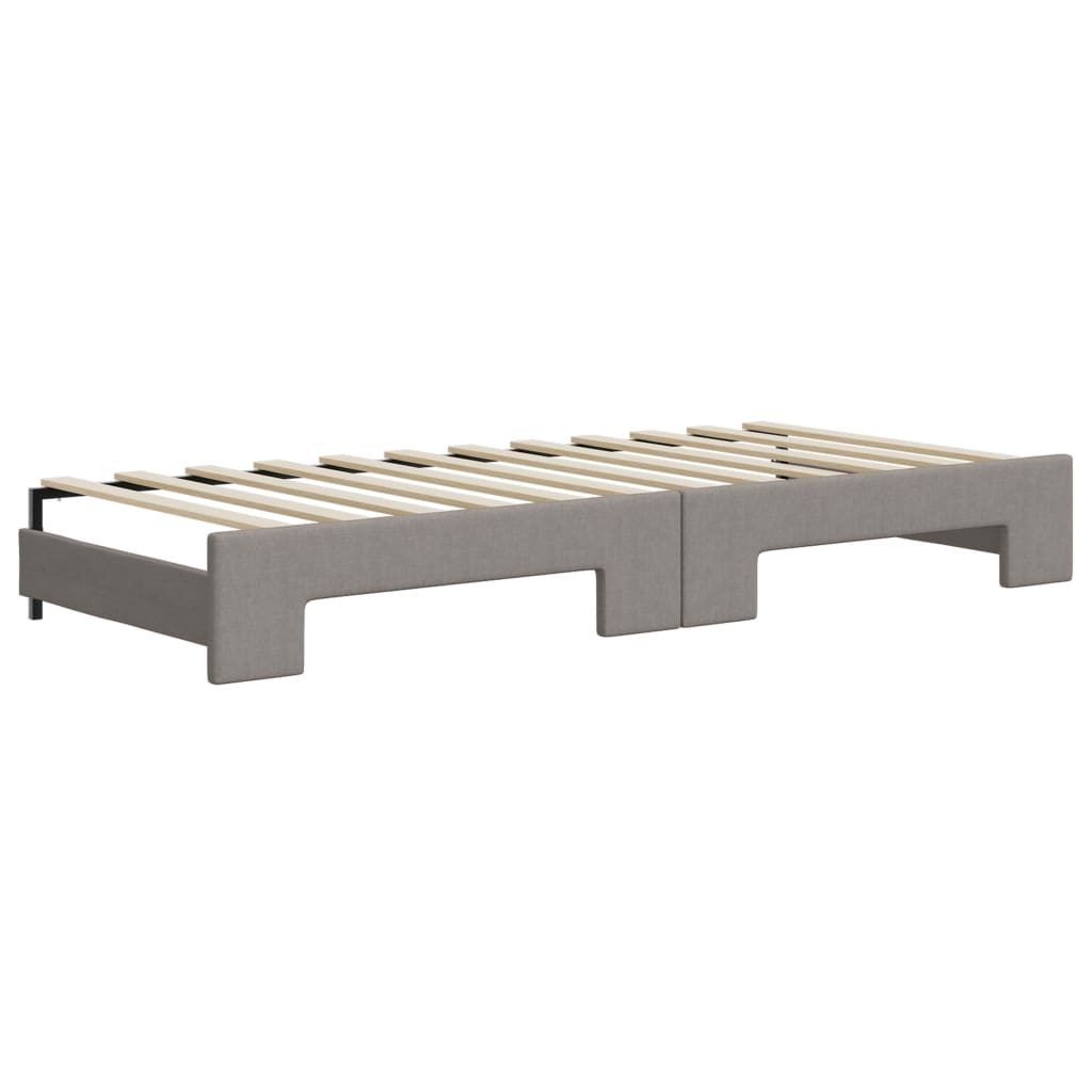 Καναπές Κρεβάτι Συρόμενος Taupe 90x200 εκ. Ύφασμα & Συρτάρια
