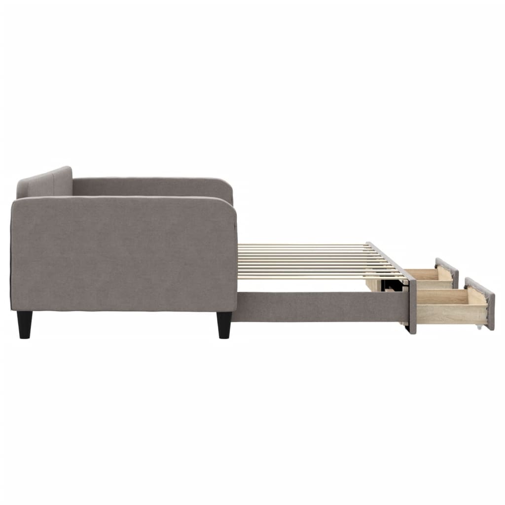 Καναπές Κρεβάτι Συρόμενος Taupe 100x200εκ. Υφασμάτινος Συρτάρια