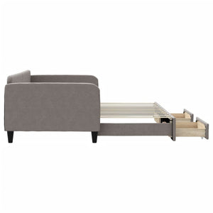 Καναπές Κρεβάτι Συρόμενος Taupe 100x200εκ. Υφασμάτινος Συρτάρια