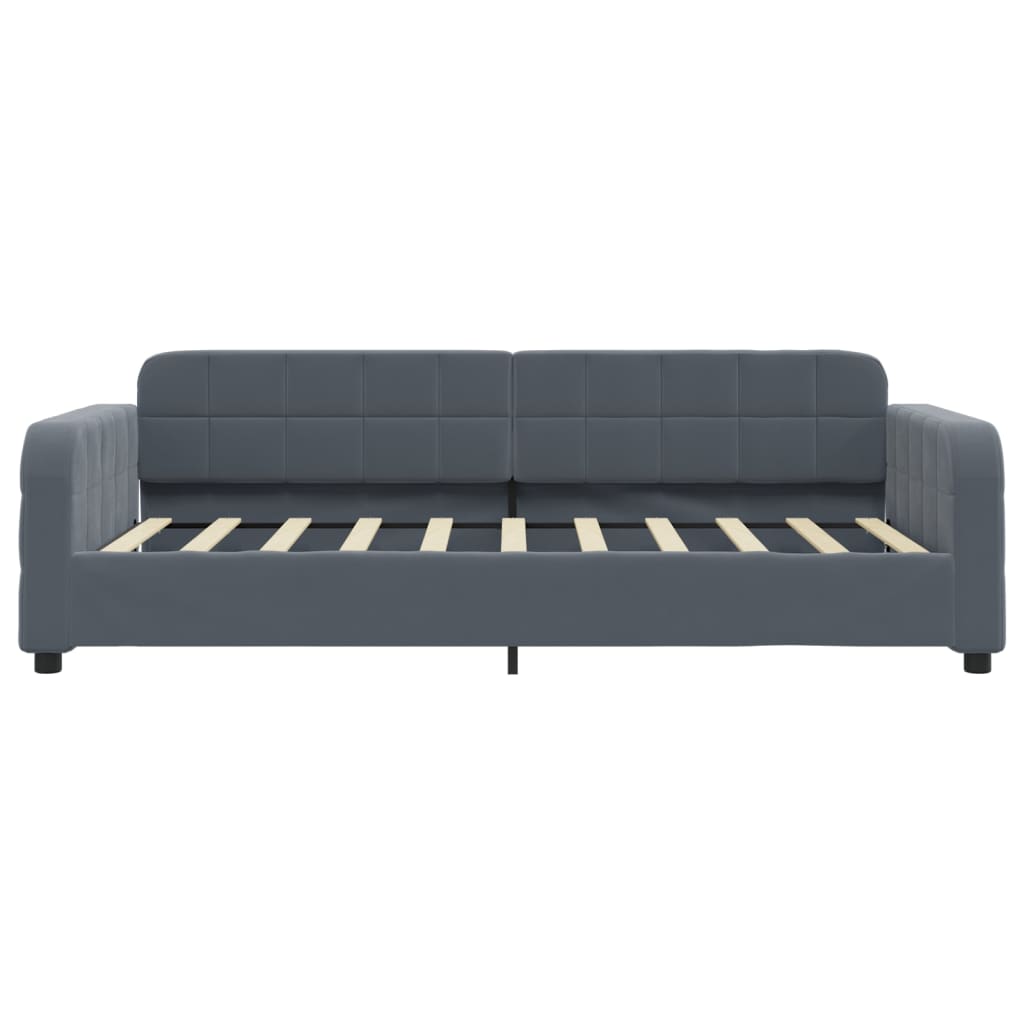 Κρεβάτι ημέρας με στρώμα σκούρο γκρι 90x190 cm Βελούδο
