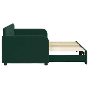 Καναπές Κρεβάτι Συρόμενος Σκ. Πράσινο 80x200εκ Βελούδινος